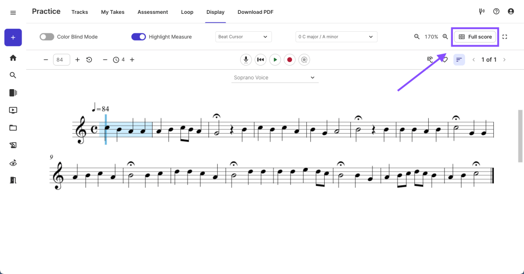 Full-score viewing is now in MakeMusic Cloud.