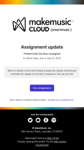 assignment update email