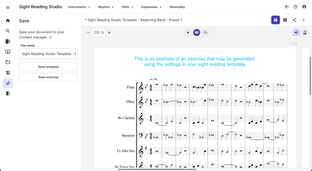 Sight Reading Studio Tips saving