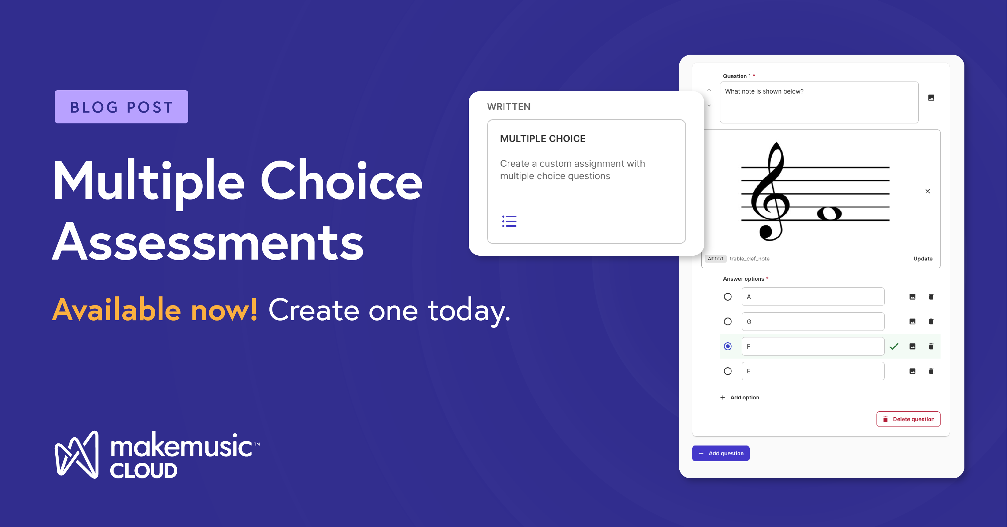 Multiple Choice Assessment in MakeMusic Cloud